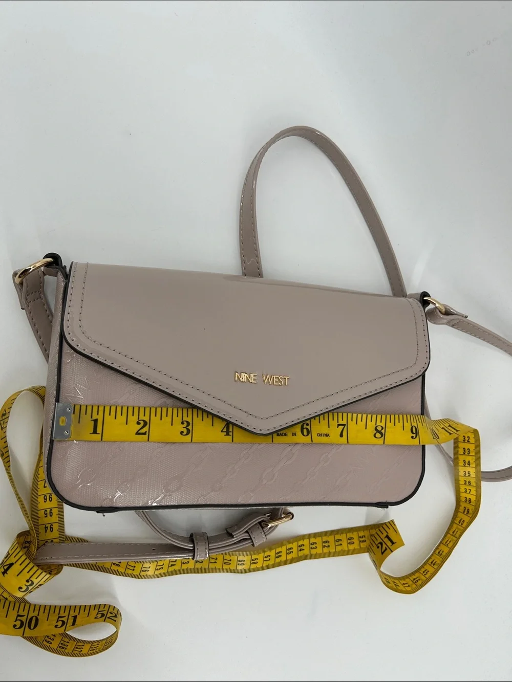 Nine West Pale Nude Pink Patent Crossbody Bag
